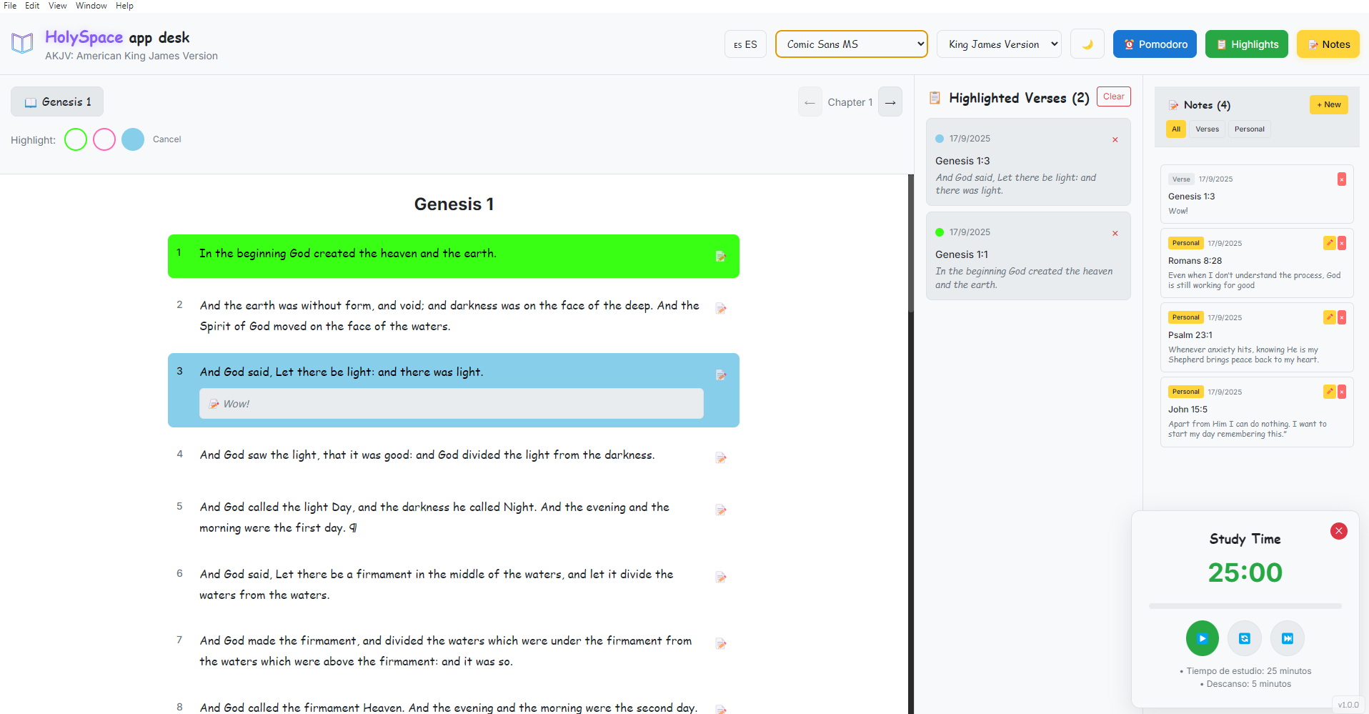 HolySpace App Interface 2